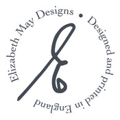 Elizabeth May Designs logo - A handwritten E circled by the words 