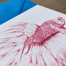 Load image into Gallery viewer, Under the Sea: Pink Betta Greeting Card
