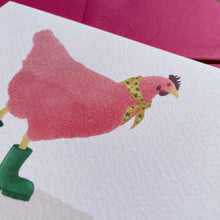 Load image into Gallery viewer, Funky Farmyard: Bubblegum Chicken Greeting Card
