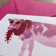 Load image into Gallery viewer, Funky Farmyard: Pink Cow Greeting Card
