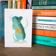 Load image into Gallery viewer, Funky Farmyard: Teal Field Mouse Greeting Card
