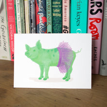 Load image into Gallery viewer, Funky Farmyard: Green Pig Greeting Card
