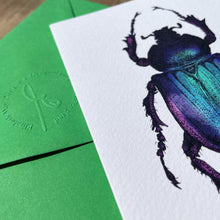 Load image into Gallery viewer, Interesting Insects: Purple Beetle Greeting Card
